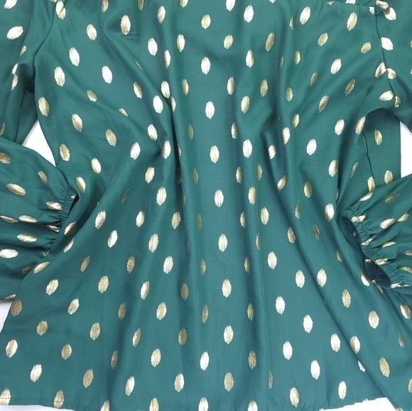 Green Gold Metallic Top Sz XL - Picture 13 of 13